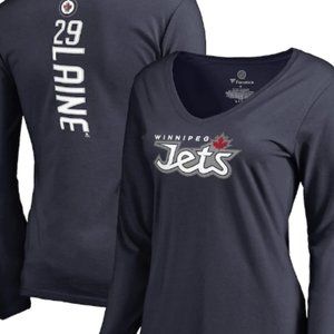 Patrik Laine Winnipeg Jets Fanatics Branded Women's Backer Name V-Neck shirt